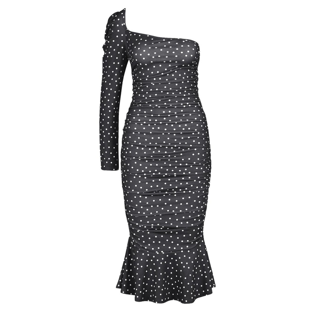 Boohoo One Shoulder Fishtail Midi Dress